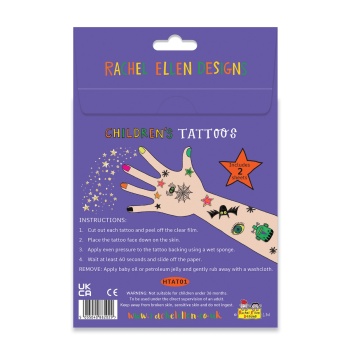 Rachel Ellen Set of Spooky Halloween Glow in the Dark Temporary Tattoos